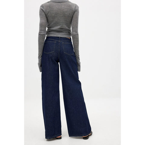 Dark Blue Wide Leg Jeans | Montivo Pakistan