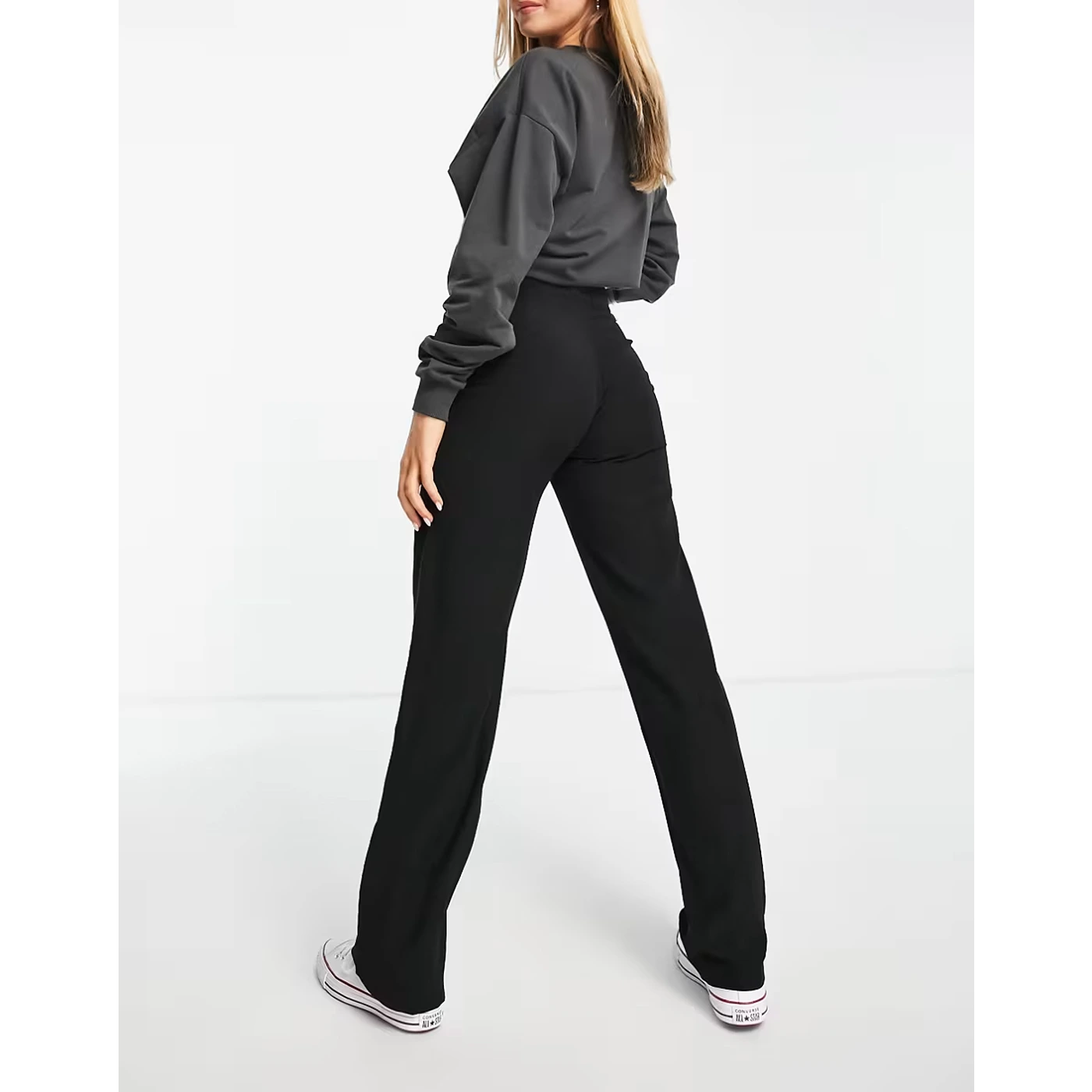 Black Extra High Waist Seam Trousers | Montivo Pakistan