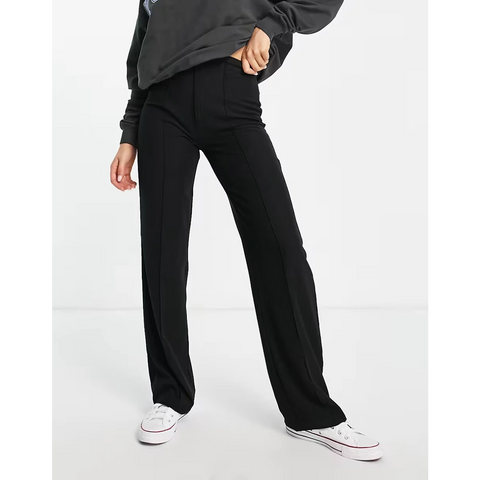 Black Extra High Waist Seam Trousers | Montivo Pakistan