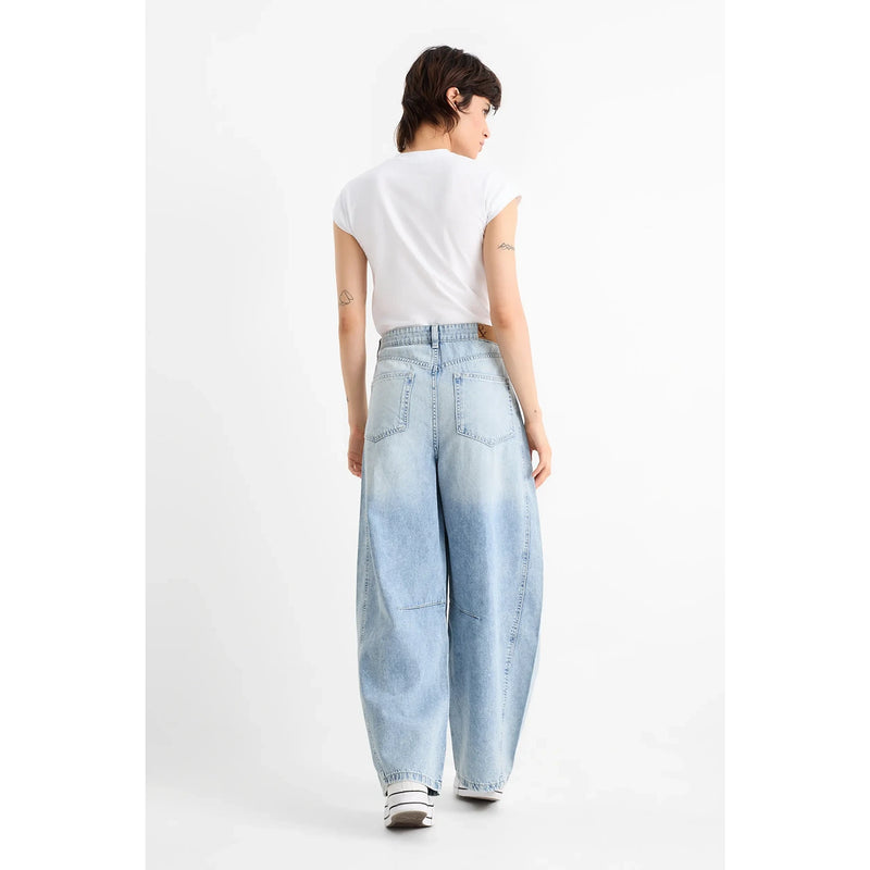Light Blue High Balloon Leg Jeans | Montivo Pakistan