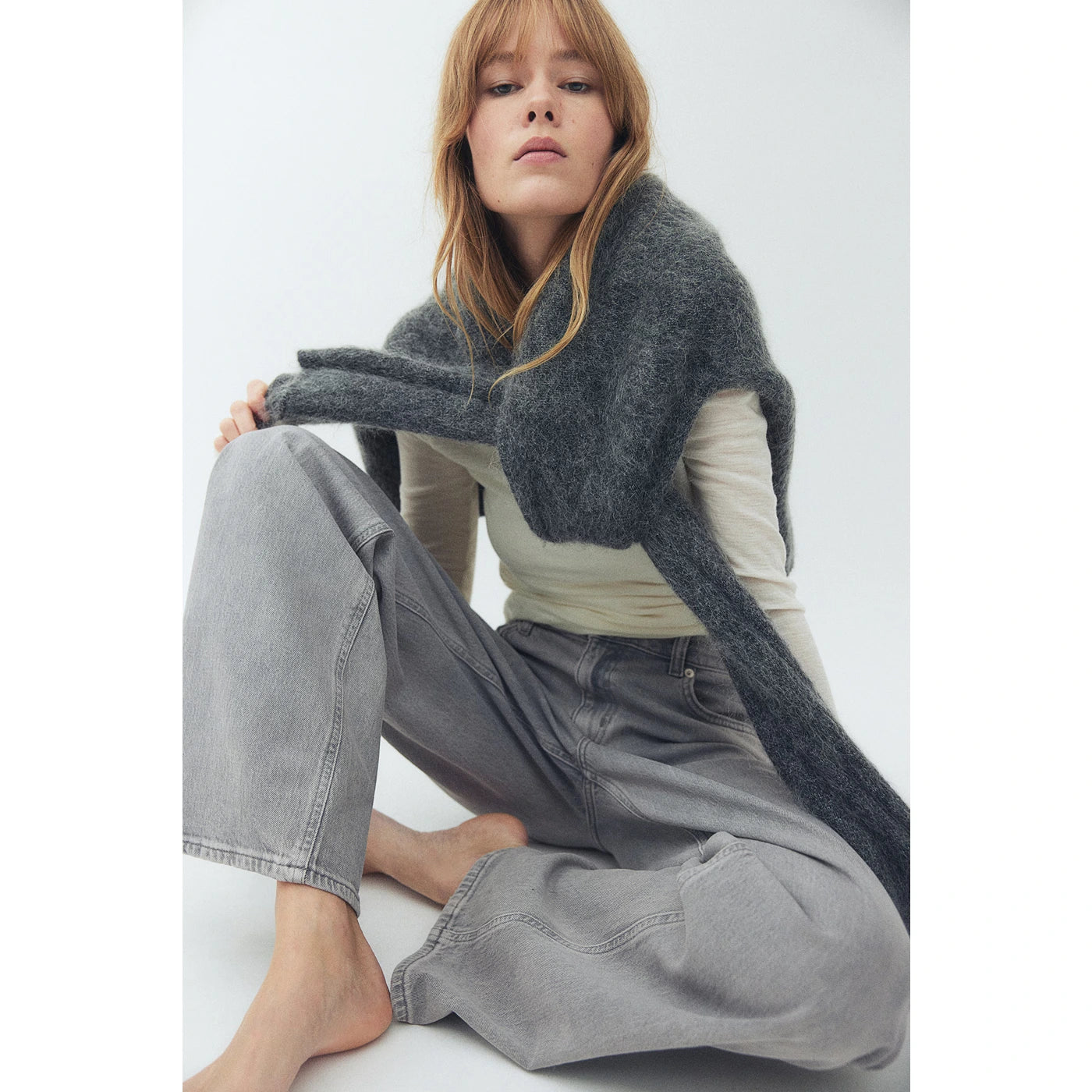 Grey Wide Leg Jeans | Montivo Pakistan