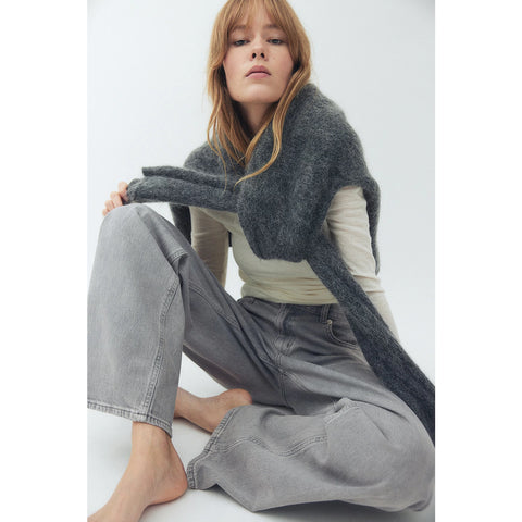 Grey Wide Leg Jeans | Montivo Pakistan