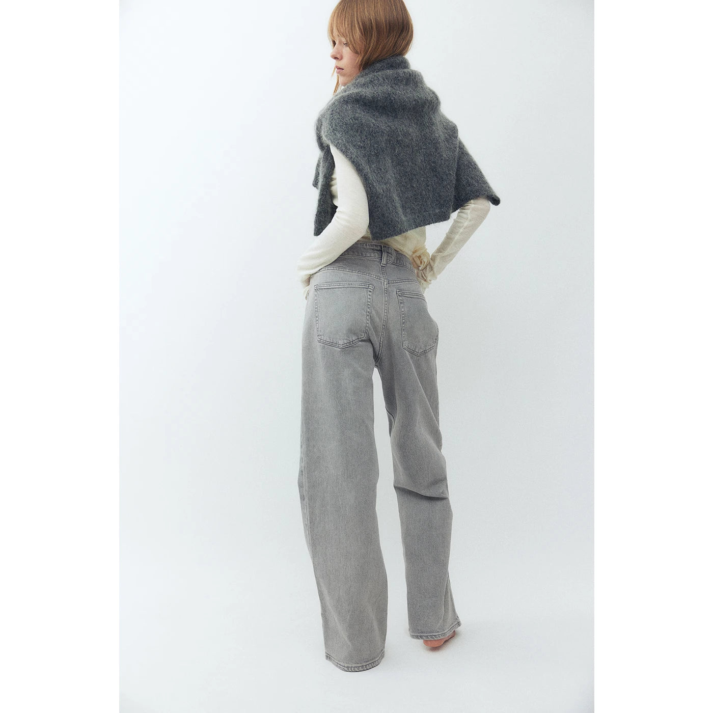 Grey Wide Leg Jeans | Montivo Pakistan