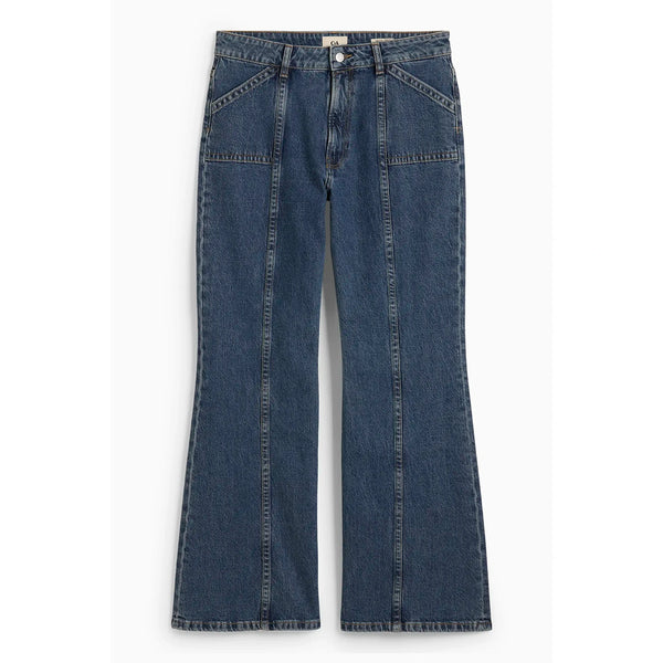 Dark Blue Wide Flare Jeans | Montivo Pakistan