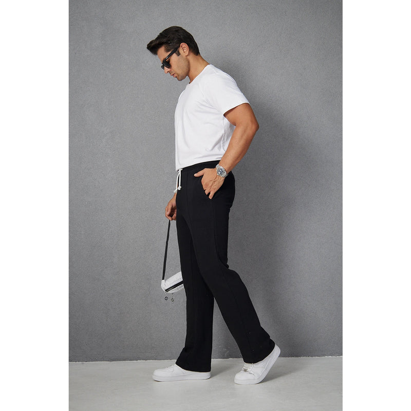 Black Front Seam Baggy Trousers | Montivo Pakistan