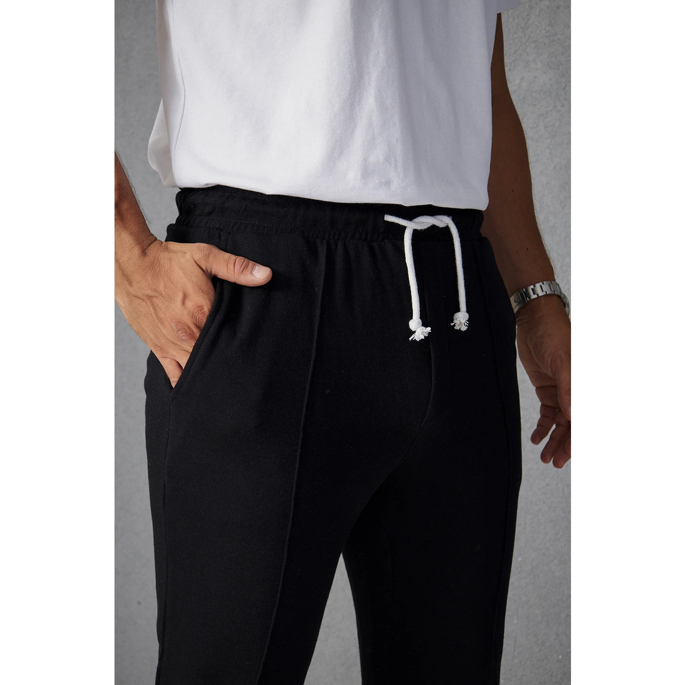 Black Front Seam Baggy Trousers | Montivo Pakistan