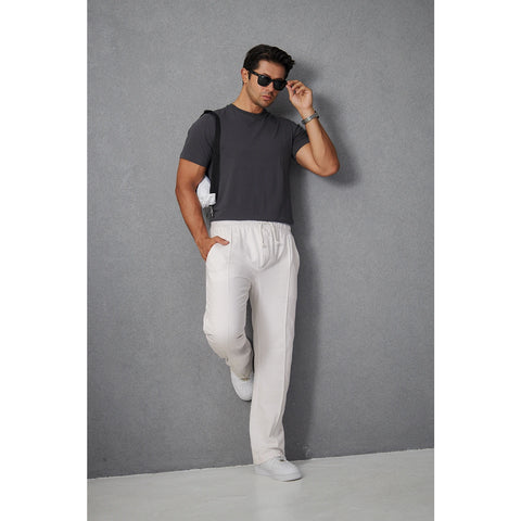 White Front Seam Baggy Trousers | Montivo Pakistan
