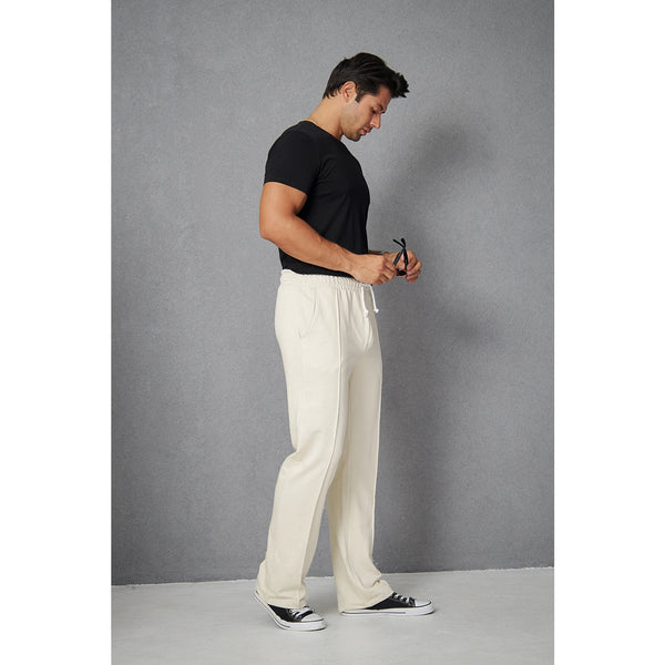Beige Front Seam Baggy Trousers | Montivo Pakistan