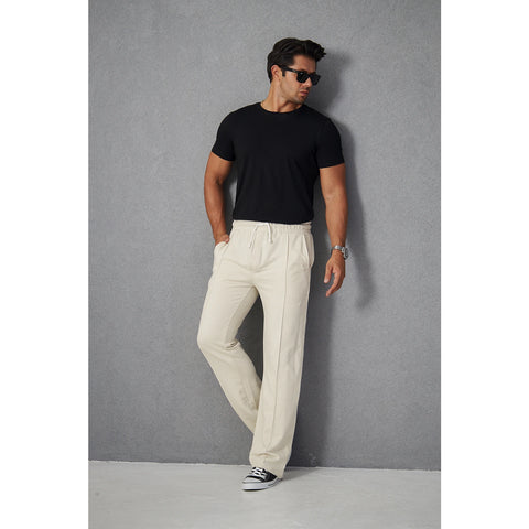 Beige Front Seam Baggy Trousers | Montivo Pakistan