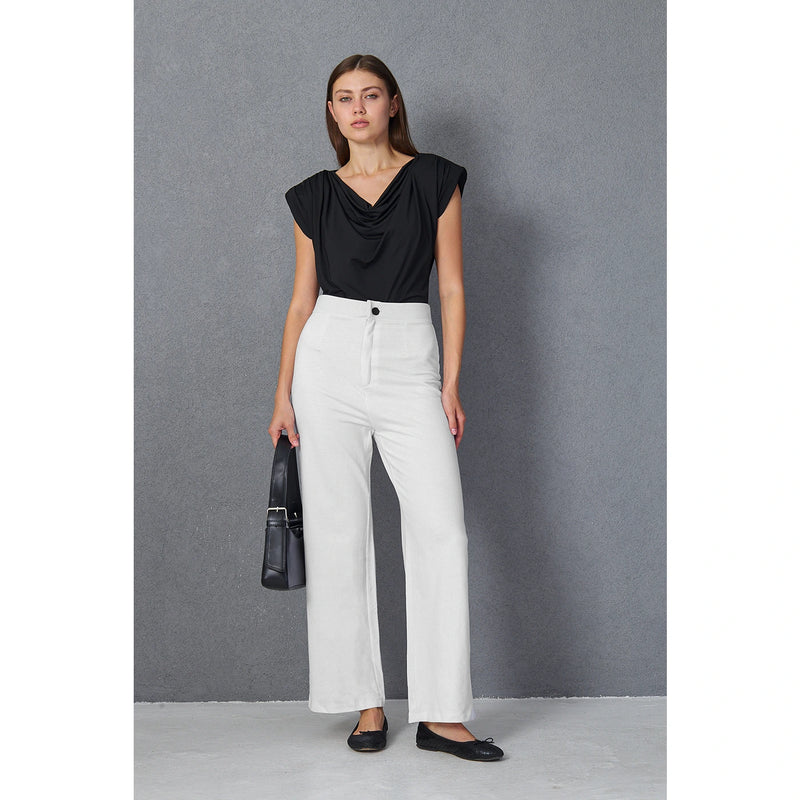 White Wide Leg Pants | Montivo Pakistan