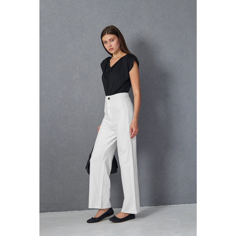 White Wide Leg Pants | Montivo Pakistan