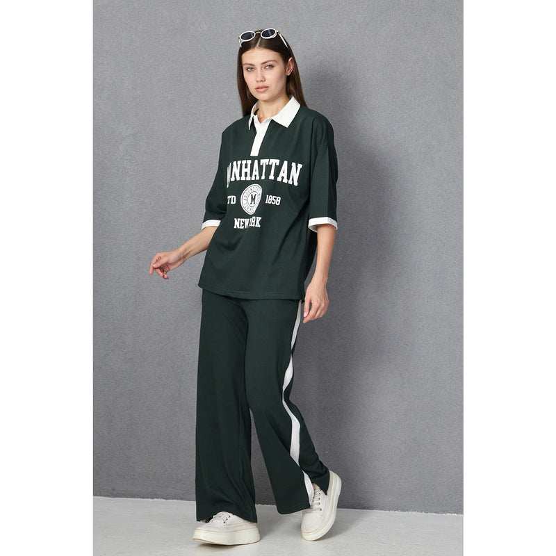 Green Side Panel Split Hem Trousers | Montivo Pakistan