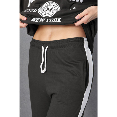 Grey Side Panel Split Hem Trousers | Montivo Pakistan