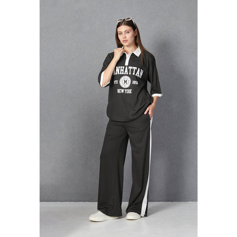 Grey Side Panel Split Hem Trousers | Montivo Pakistan