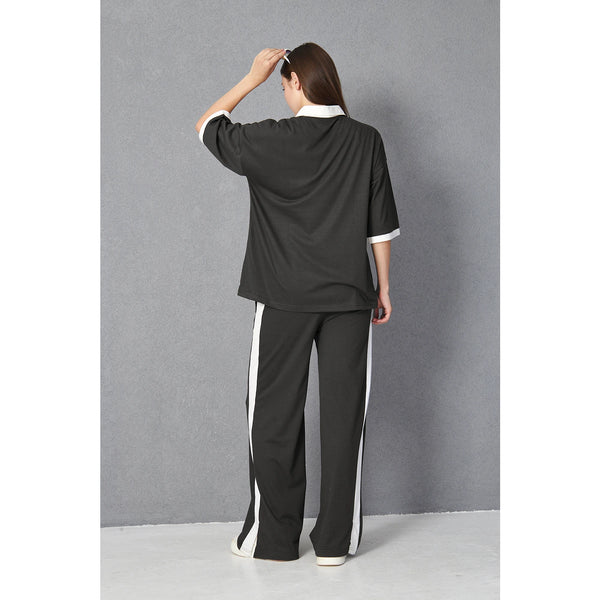 Grey Side Panel Split Hem Trousers | Montivo Pakistan
