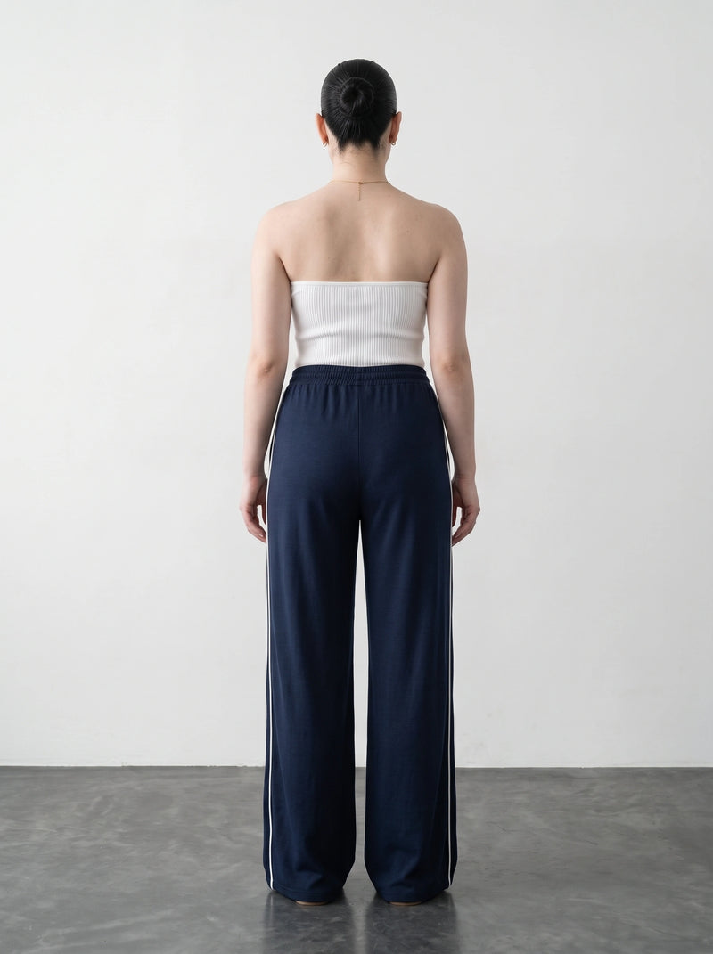 Navy Blue Side Stripes Trousers | Montivo Pakistan