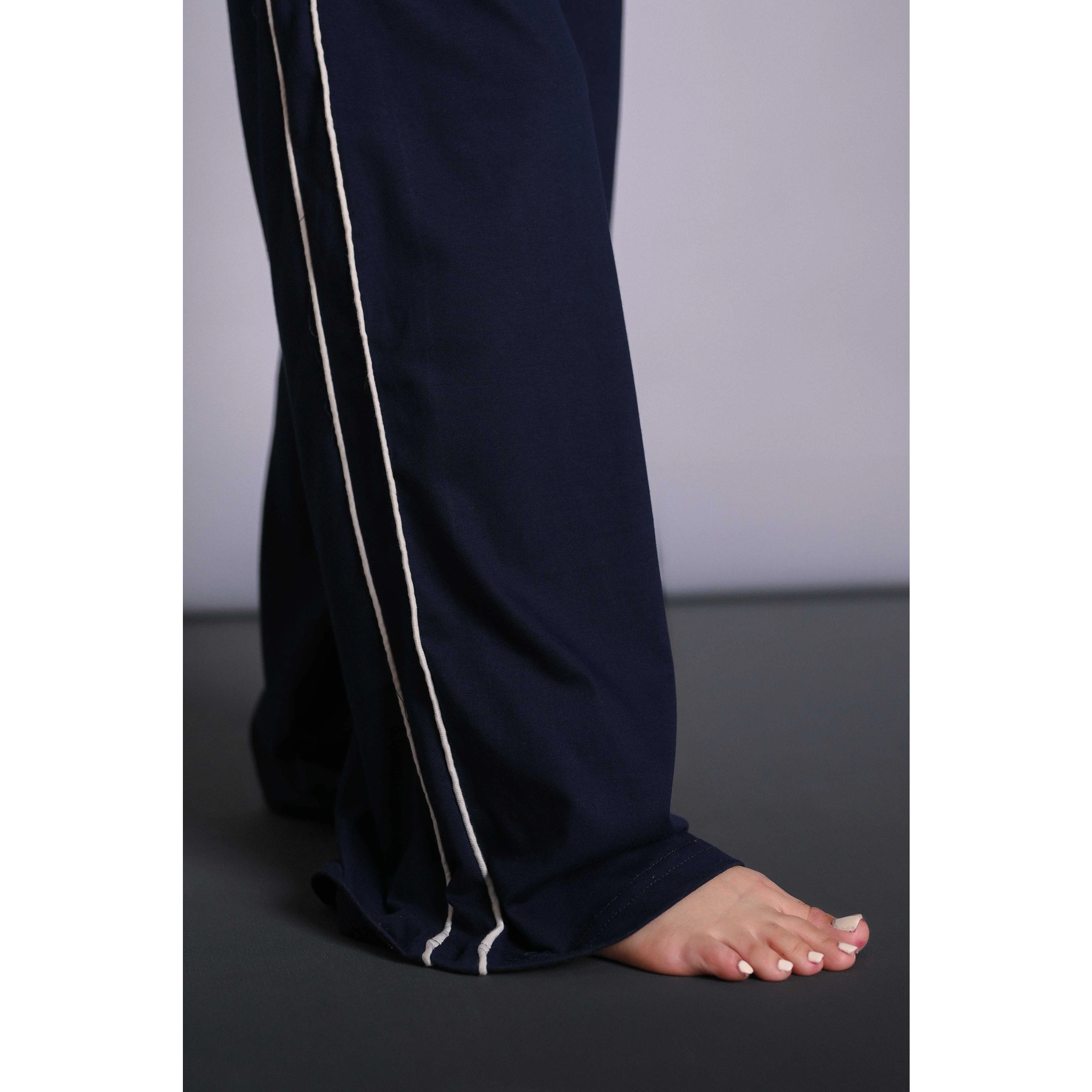 Navy Blue Side Stripes Trousers | Montivo Pakistan