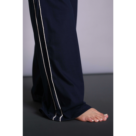 Navy Blue Side Stripes Trousers | Montivo Pakistan