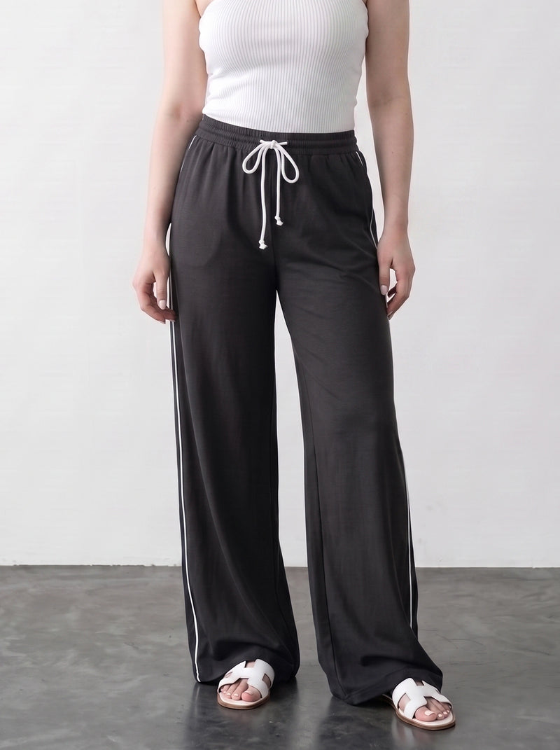 Steel Grey Side Stripes Trousers | Montivo Pakistan