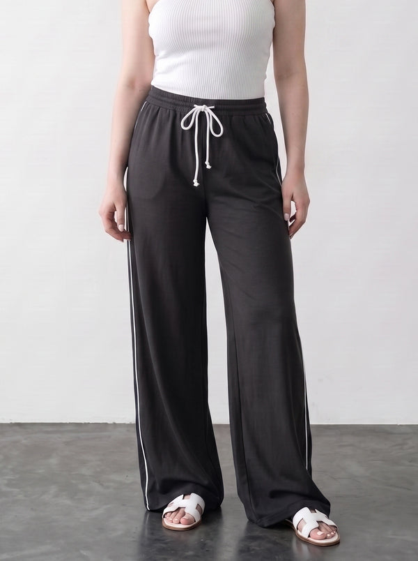 Steel Grey Side Stripes Trousers | Montivo Pakistan