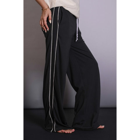 Steel Grey Side Stripes Trousers | Montivo Pakistan