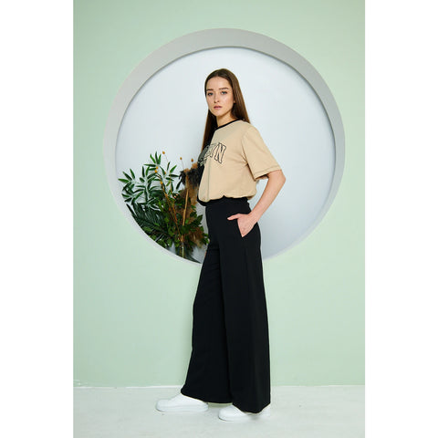 Black Wide Leg Trousers | Montivo Pakistan