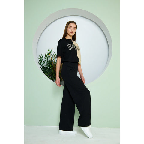 Black Wide Leg Trousers | Montivo Pakistan