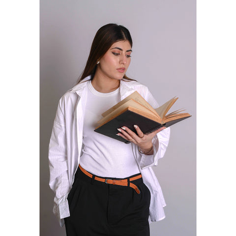 White Textured Oversized Shirt | Montivo Pakistan