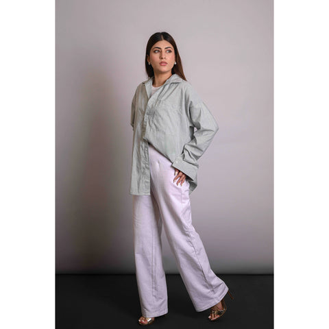 Green Stripes Oversized Shirt | Montivo Pakistan