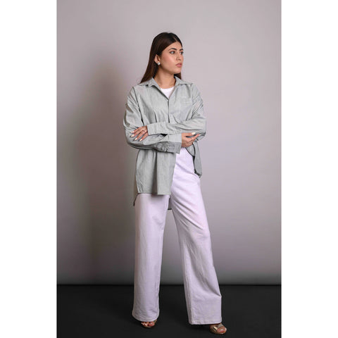 Green Stripes Oversized Shirt | Montivo Pakistan