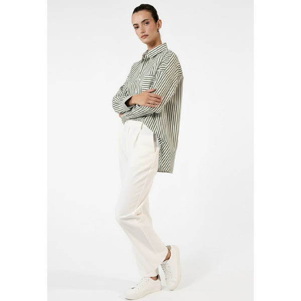 Green Stripes Oversized Shirt | Montivo Pakistan