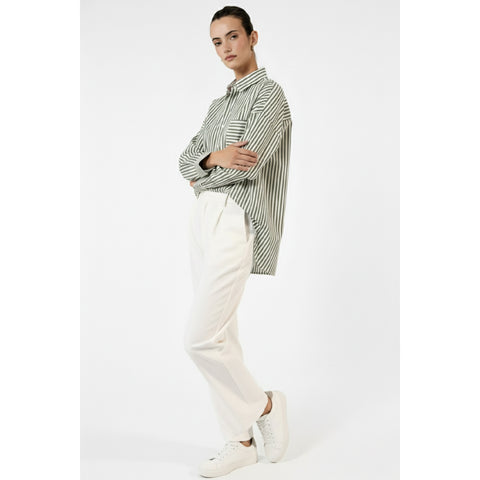 Green Stripes Oversized Shirt | Montivo Pakistan