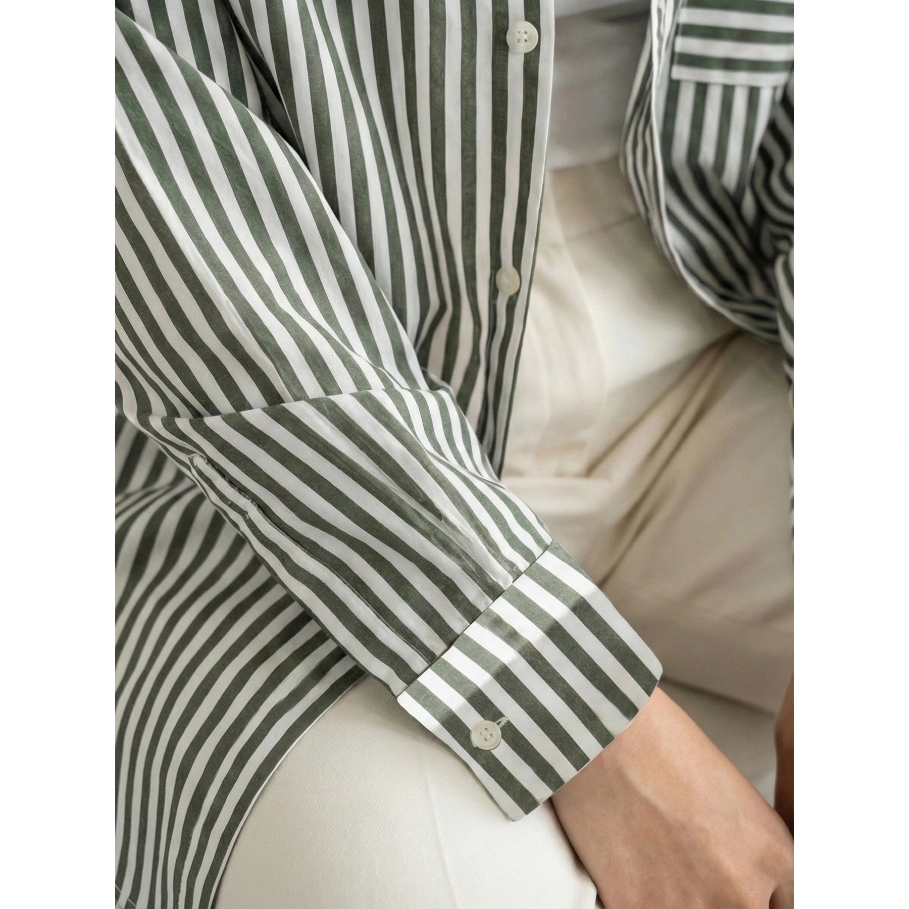 Green Stripes Oversized Shirt | Montivo Pakistan