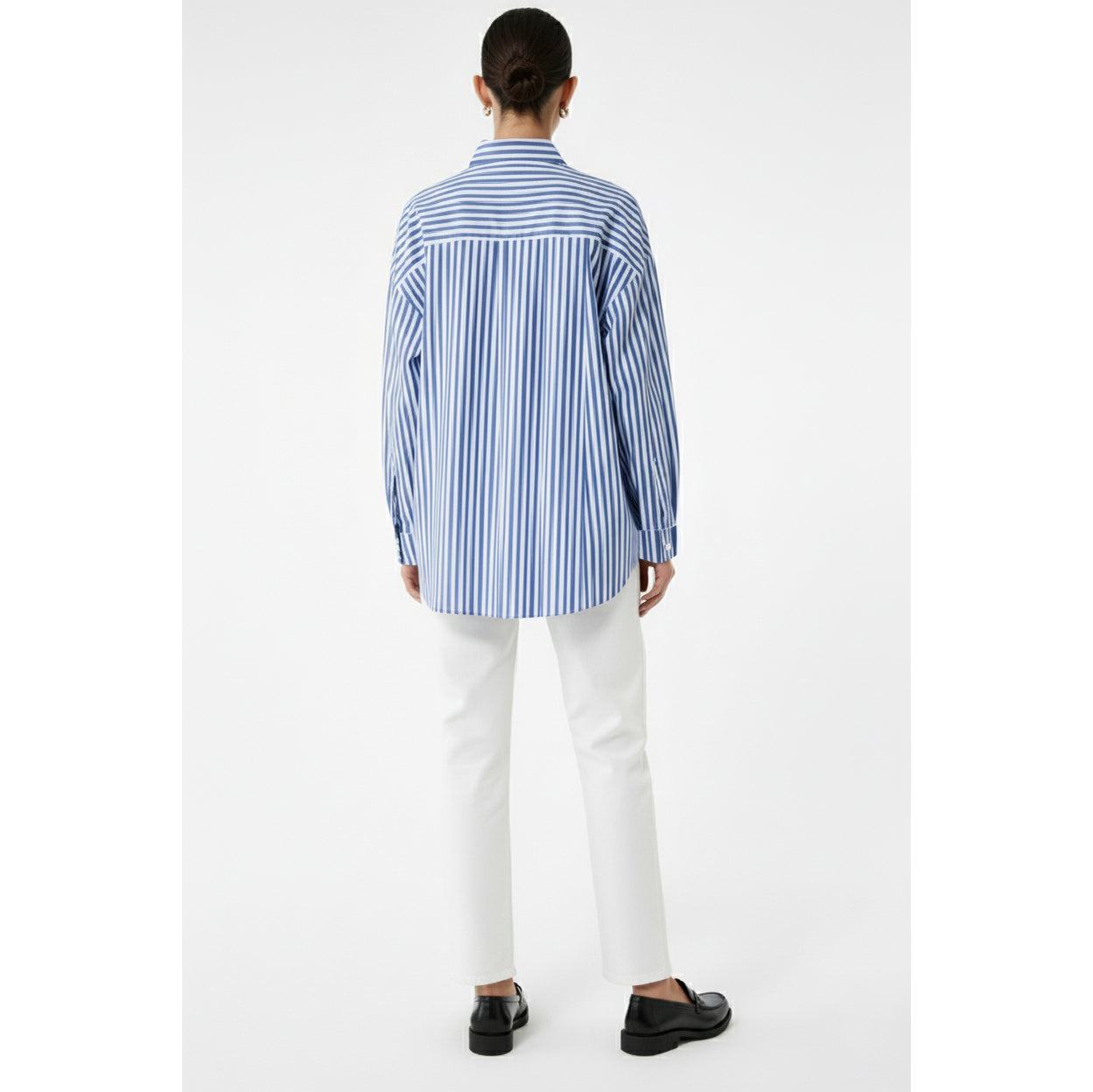 Royal Blue Stripes Oversized Shirt | Montivo Pakistan