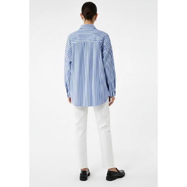 Royal Blue Stripes Oversized Shirt | Montivo Pakistan