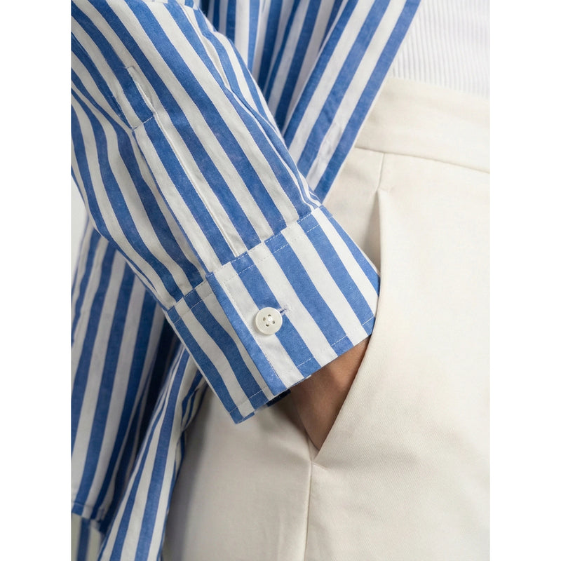 Royal Blue Stripes Oversized Shirt | Montivo Pakistan