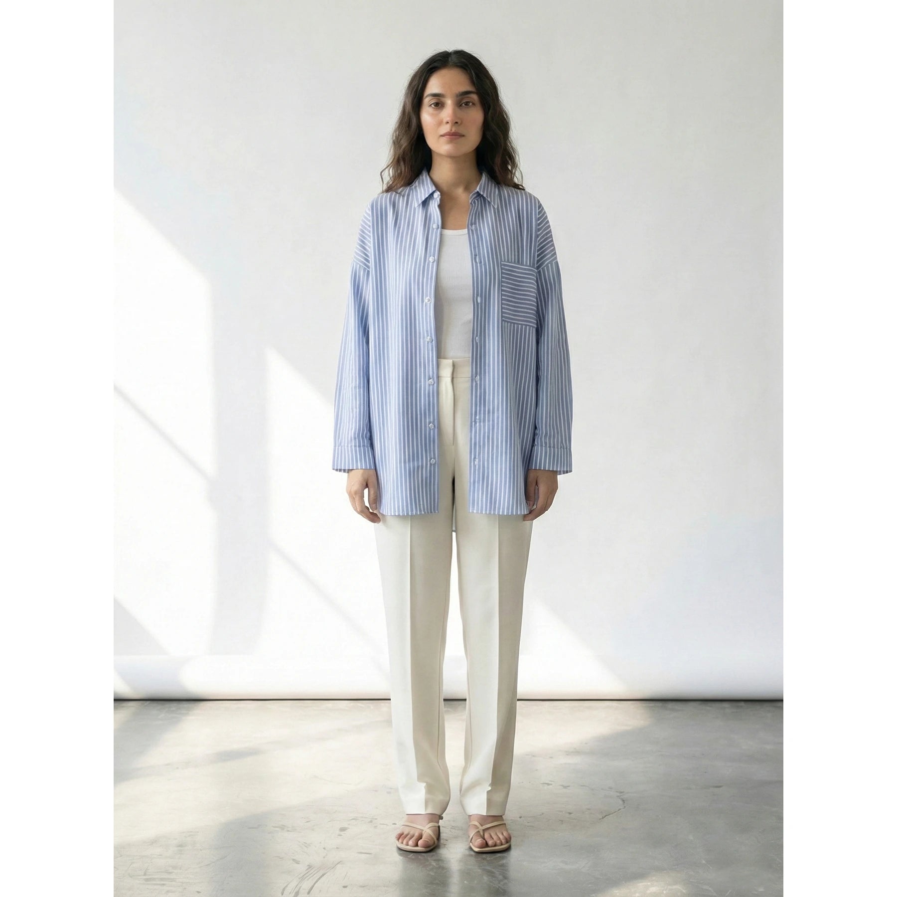 Blue Stripes Oversized Shirt | Montivo Pakistan
