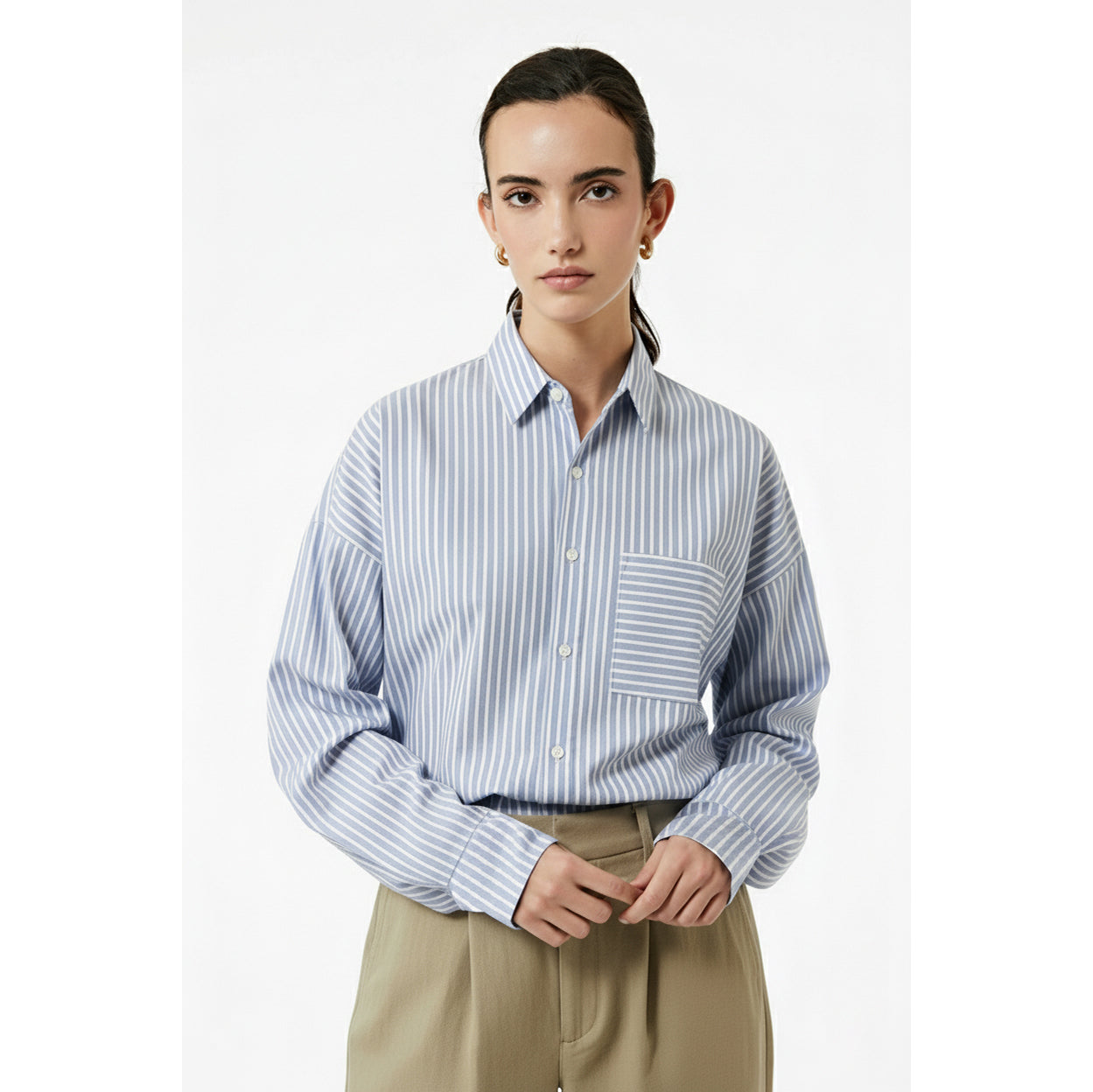 Blue Stripes Oversized Shirt | Montivo Pakistan