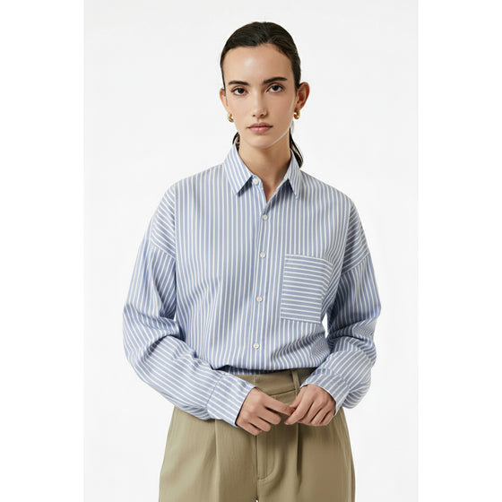 Blue Stripes Oversized Shirt | Montivo Pakistan