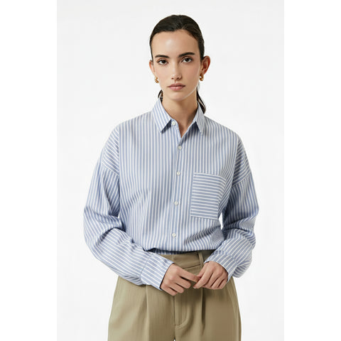 Blue Stripes Oversized Shirt | Montivo Pakistan