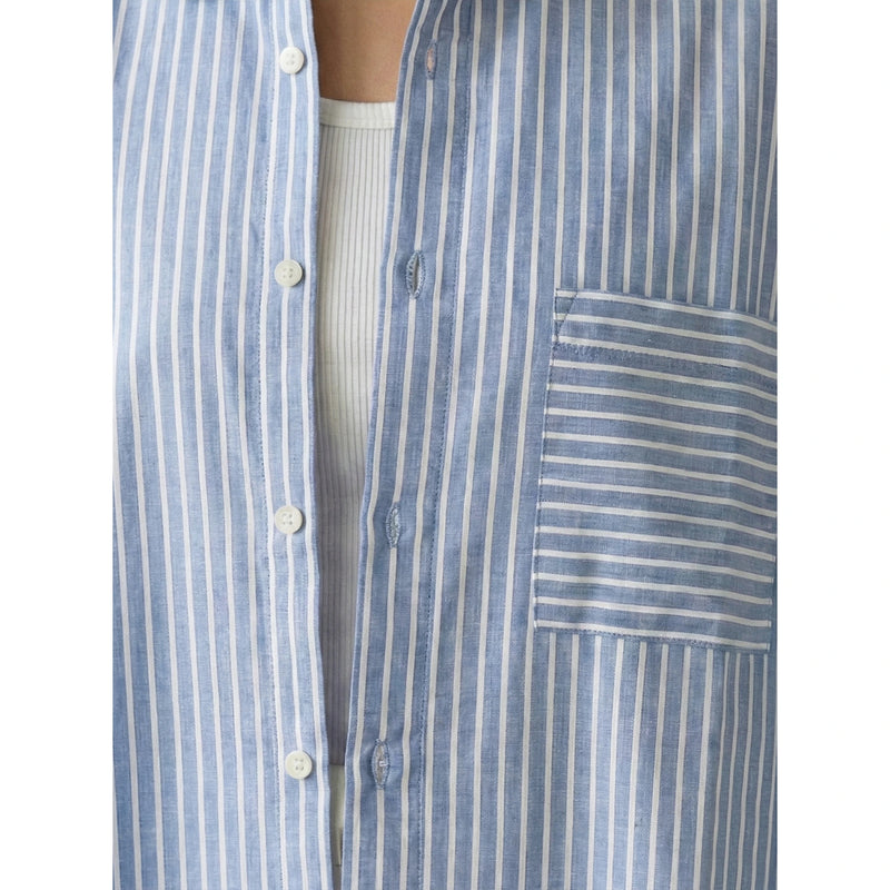 Blue Stripes Oversized Shirt | Montivo Pakistan