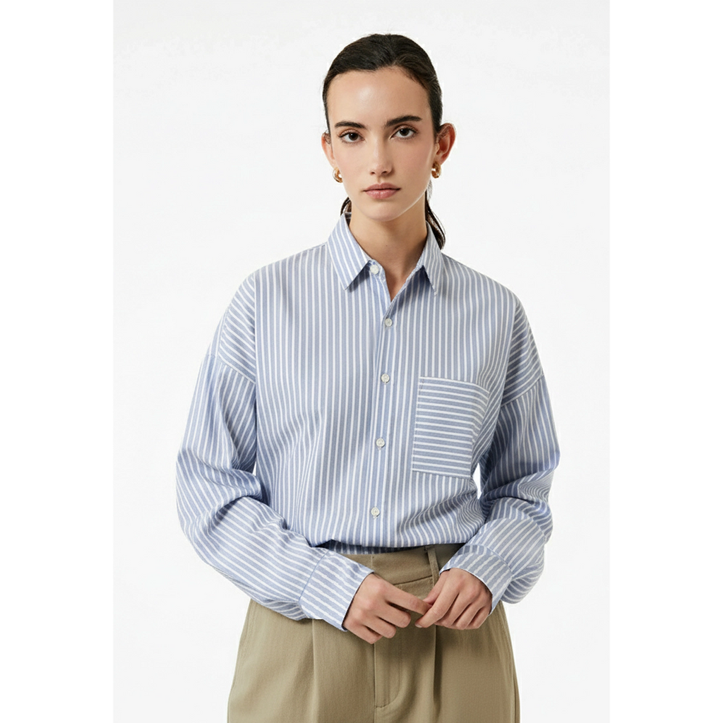 Blue Stripes Oversized Shirt | Montivo Pakistan
