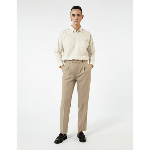 Beige Stripes Oversized Shirt | Montivo Pakistan