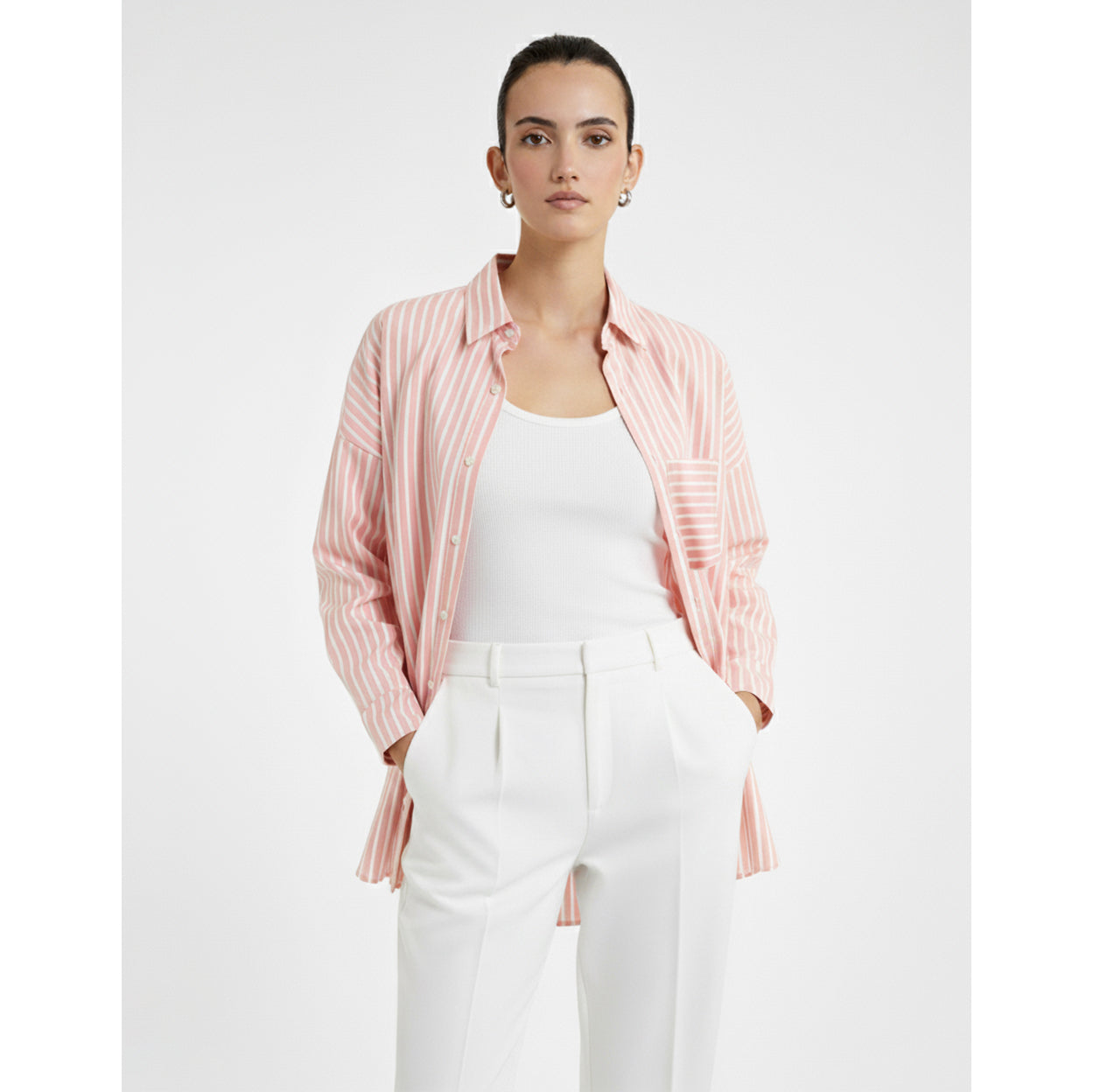 Pink Stripes Oversized Shirt | Montivo Pakistan