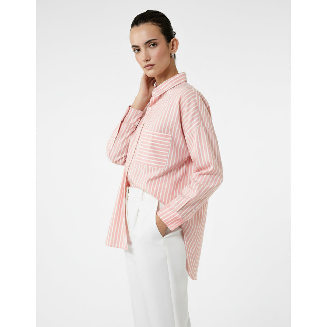 Pink Stripes Oversized Shirt | Montivo Pakistan