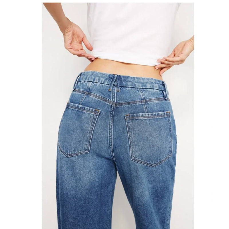 Mid Blue 90's Relaxed Wide Leg Jeans | Montivo Pakistan