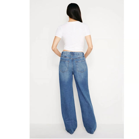 Mid Blue 90's Relaxed Wide Leg Jeans | Montivo Pakistan
