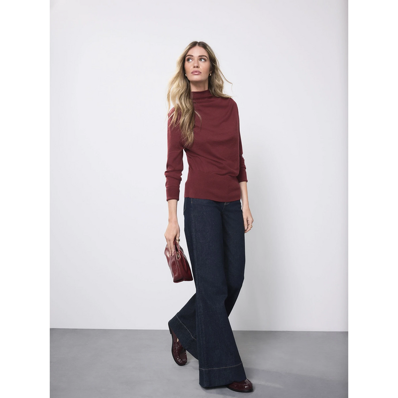 Rinse Blue High Rise Stretch Wide Leg Jeans | Montivo Pakistan