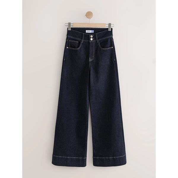 Rinse Blue High Rise Stretch Wide Leg Jeans | Montivo Pakistan