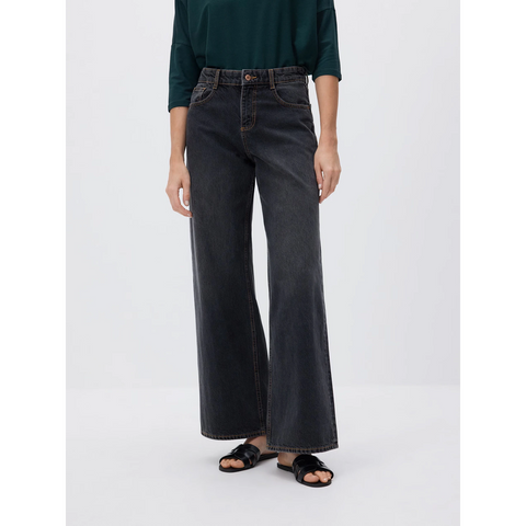 Charcoal Long Wide Leg Jeans | Montivo Pakistan